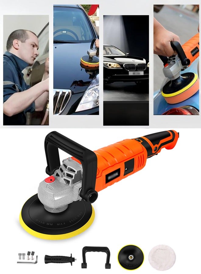DUNISO Buffer Polisher,Powerful Waxer,Car Wax Buffer Machine,Rotary Polisher,Low Noise,7 Variable Speed,Equipped with Safety Axle Lock,for Car Waxing and Polishing Care,550-3300r/min,1580W - Image 1